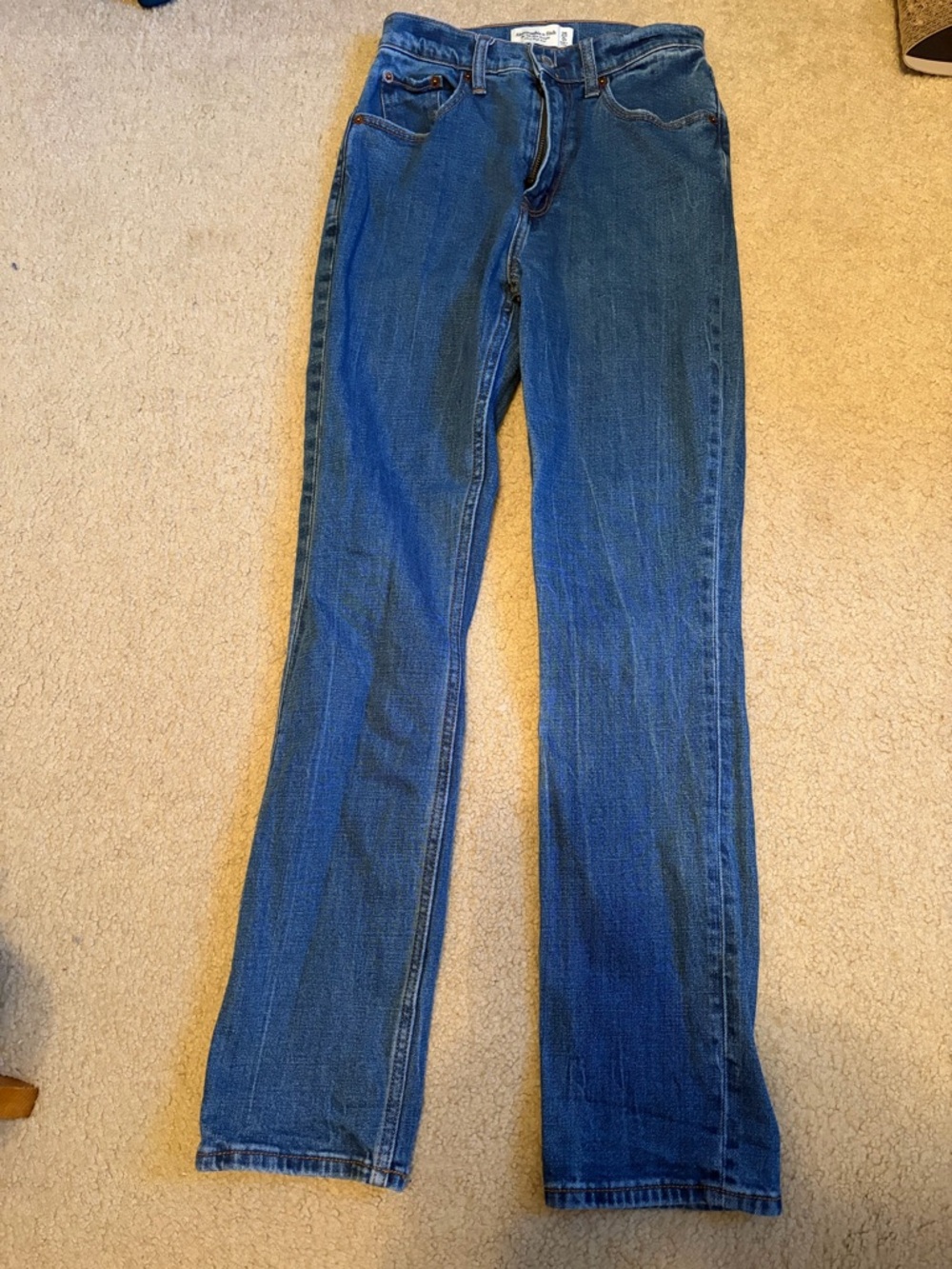 Abercrombie & Fitch Dark Blue Women's Straight-Leg Jeans